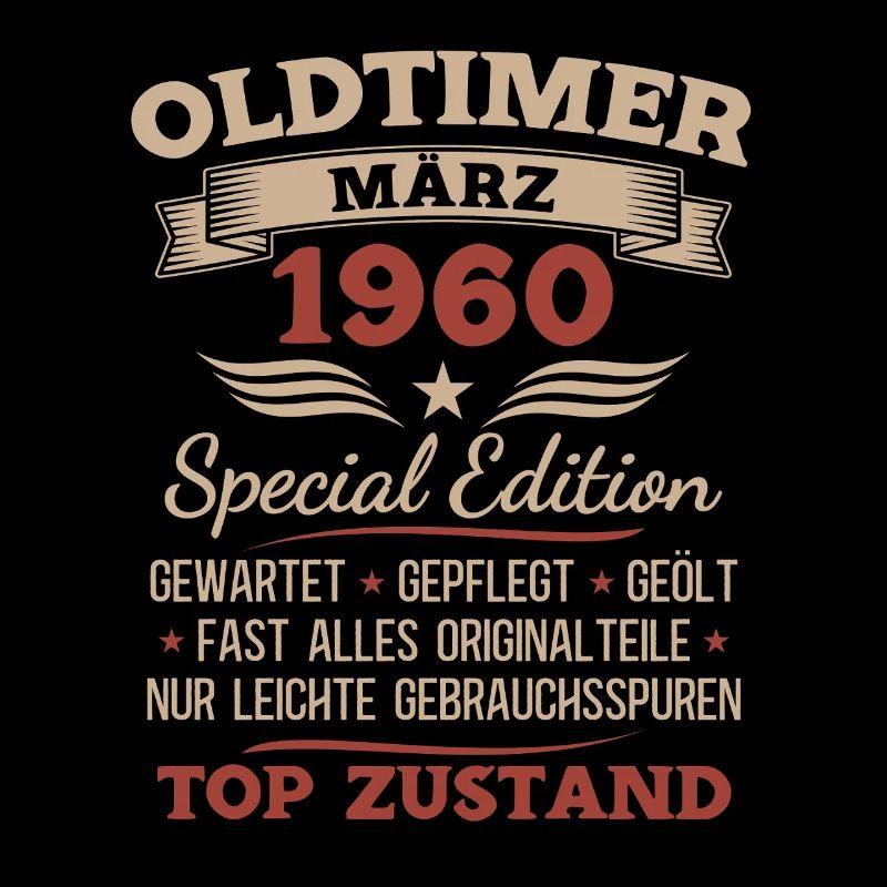 66. Geburtstag Geschenk Mann Oldtimer März 1960