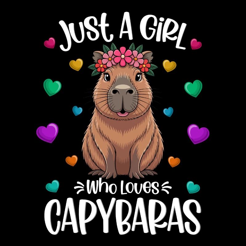 Fille amante du capybara doux