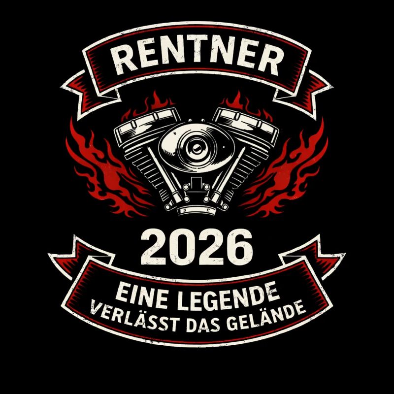 Rente Geschenk Mann Biker im Ruhestand 2026 Lustig