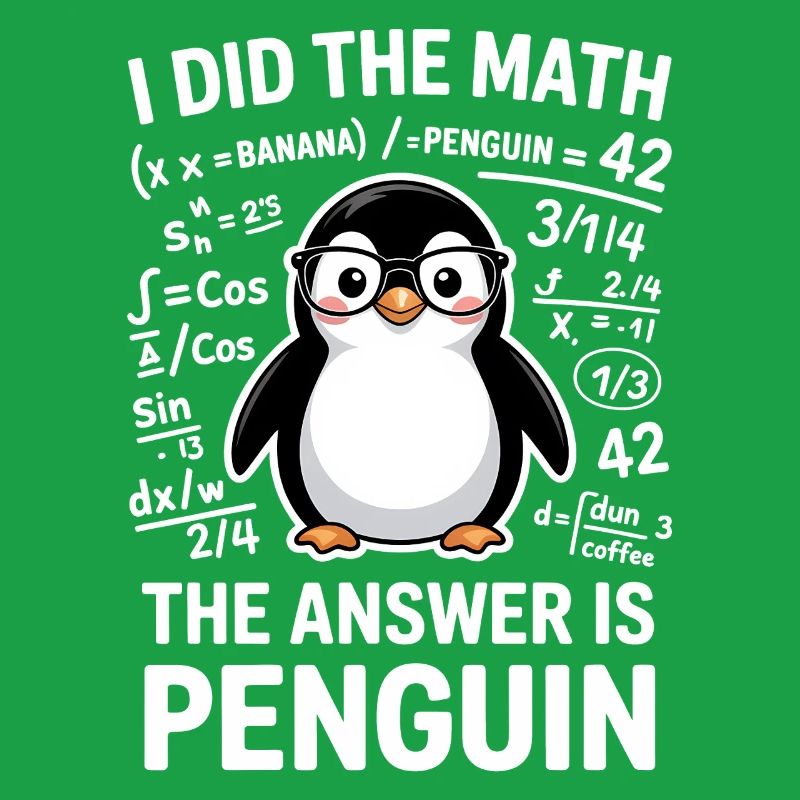 Math Sayings Penguin Funny Math Gift