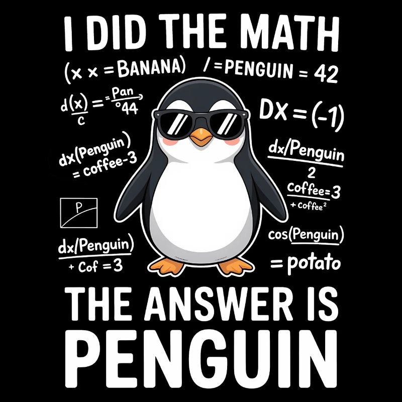 Mathe Sprüche Pinguin Lustiges Mathe Geschenk