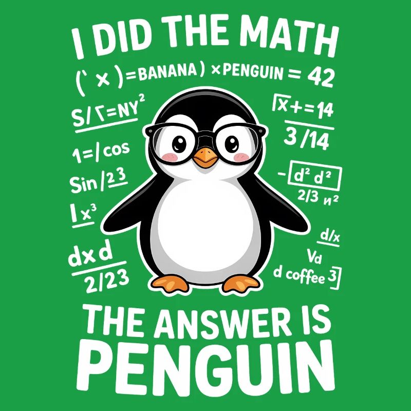 Math Sayings Penguin Funny Math Gift
