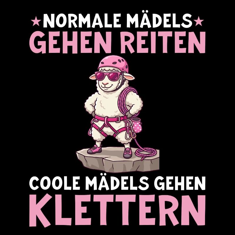 Coole Mädels gehen Klettern Schaf Bouldern