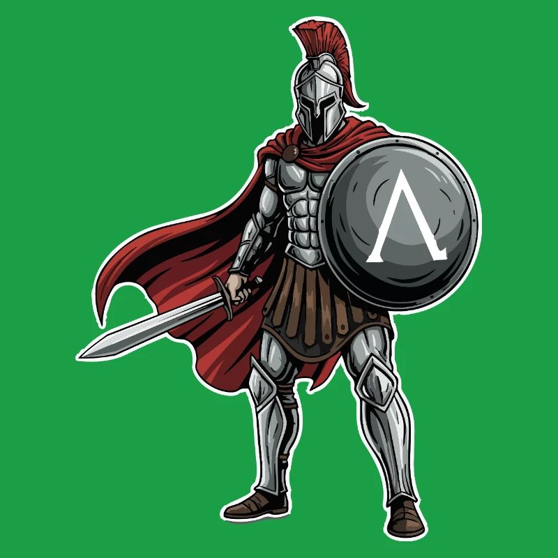 Hoplite Spartan Lambda Shield Sword Mascot