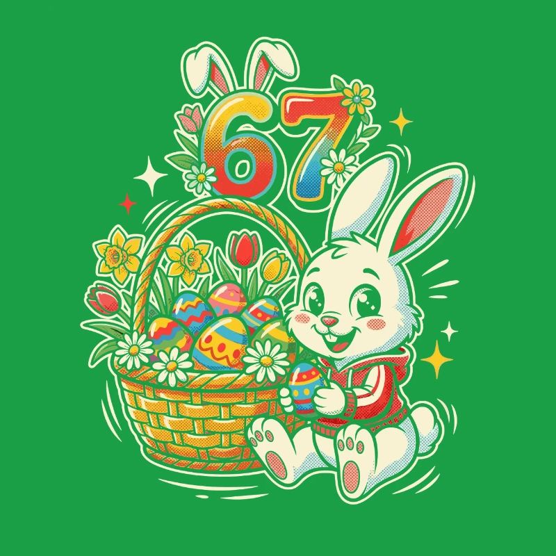 Easter Bunny with Colorful Easter Egg 67
