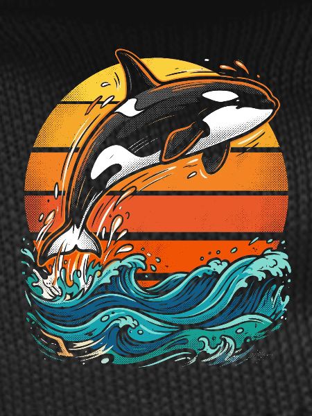 Orca at sunset
