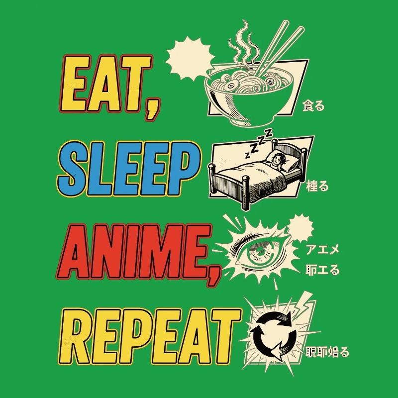 MANGER DORMIR ANIME RÉPÉTER