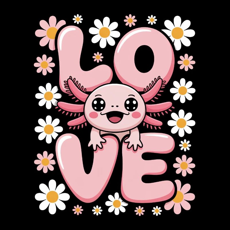 Avec amour Daisy Bloom Kawaii Axolotl