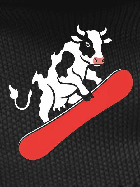 Cow on skateboard