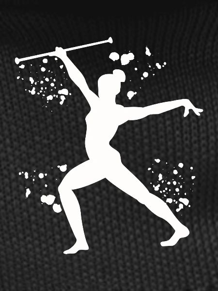 Gymnast with baton rhythmic gymnastics