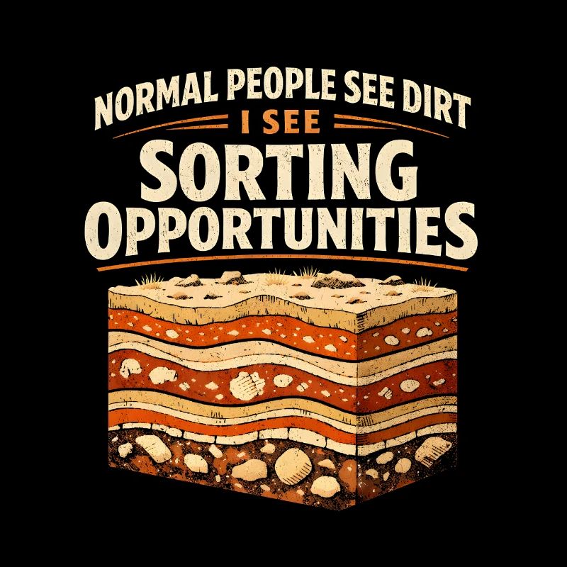Dirt? No, sorting chance | Geology Humor