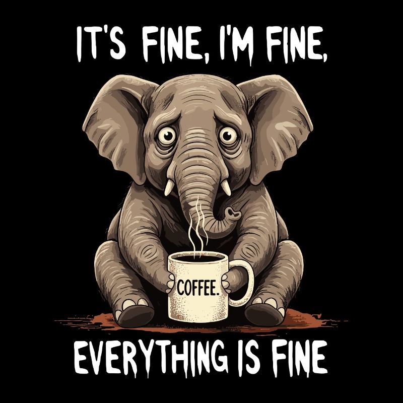 Its Fine Im Fine Kaffee Elefant Humor