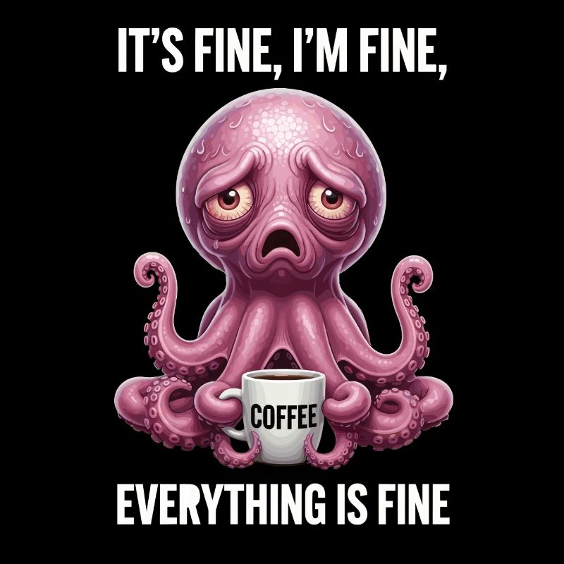 Its Fine In Fine Coffee Octopus Humor
