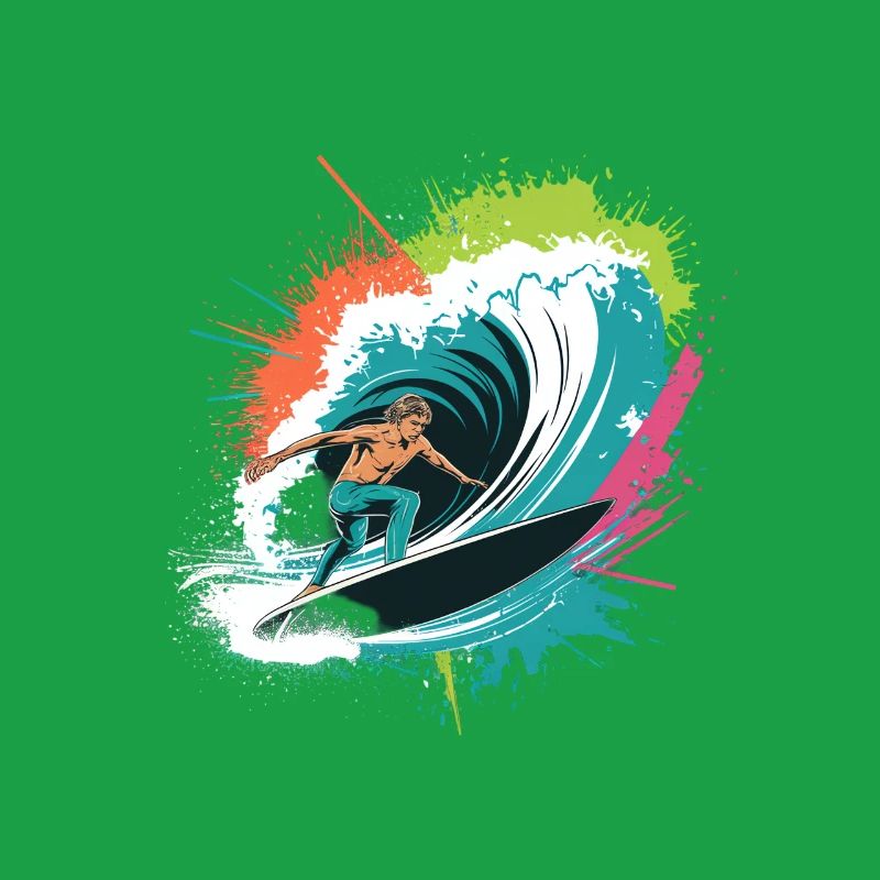 Bunter Surfer Wasserfarben Spritzer Graffiti