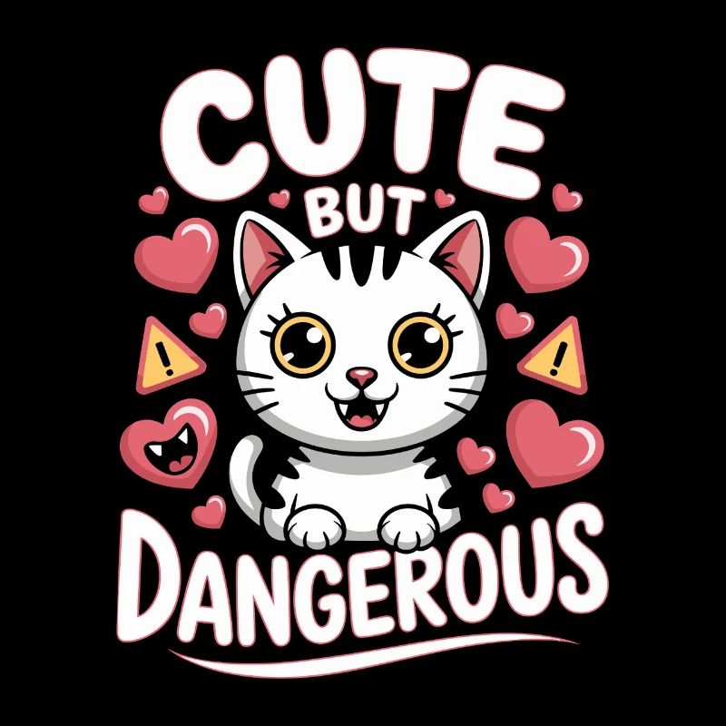 Chat Kawaii mignon mais dangereux et mignon