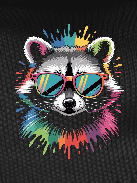 Waschbär Farbexplosion