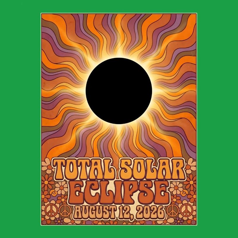 Total Solar Eclipse 2026 Sunburst Poster