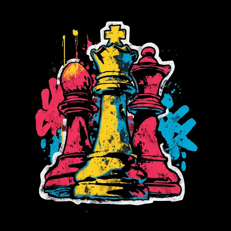 Chess Graffiti Figures Design for Men Gift