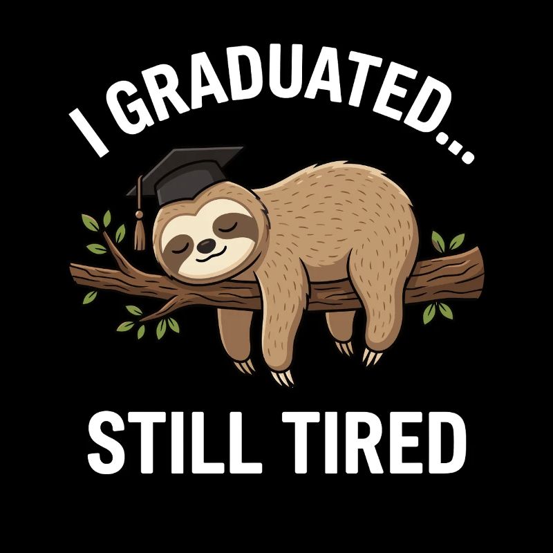 Graduated Still Tired Sloth Graduation Shirt 