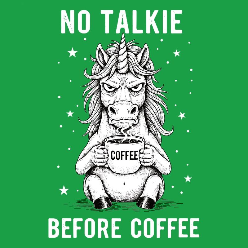 Pas de conversation devant une licorne amoureuse du café