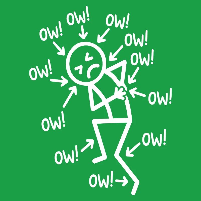 Sympathischer Stickman oder lustige Schmerzgrafik