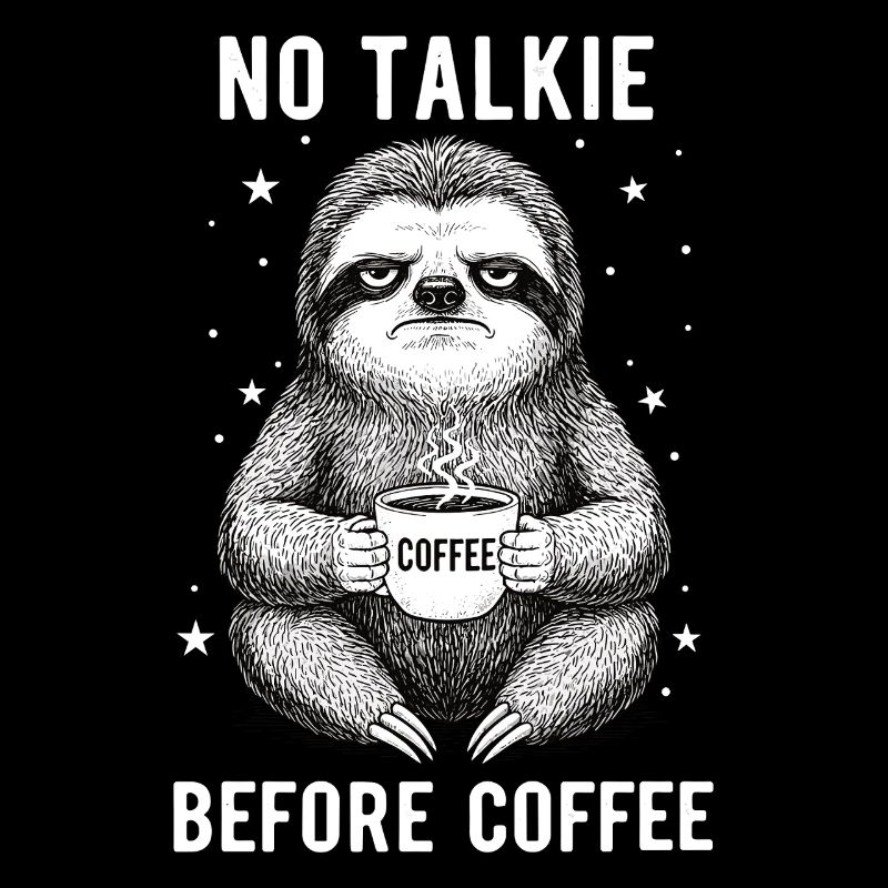 Pas de conversation devant le paresseux amateur de café