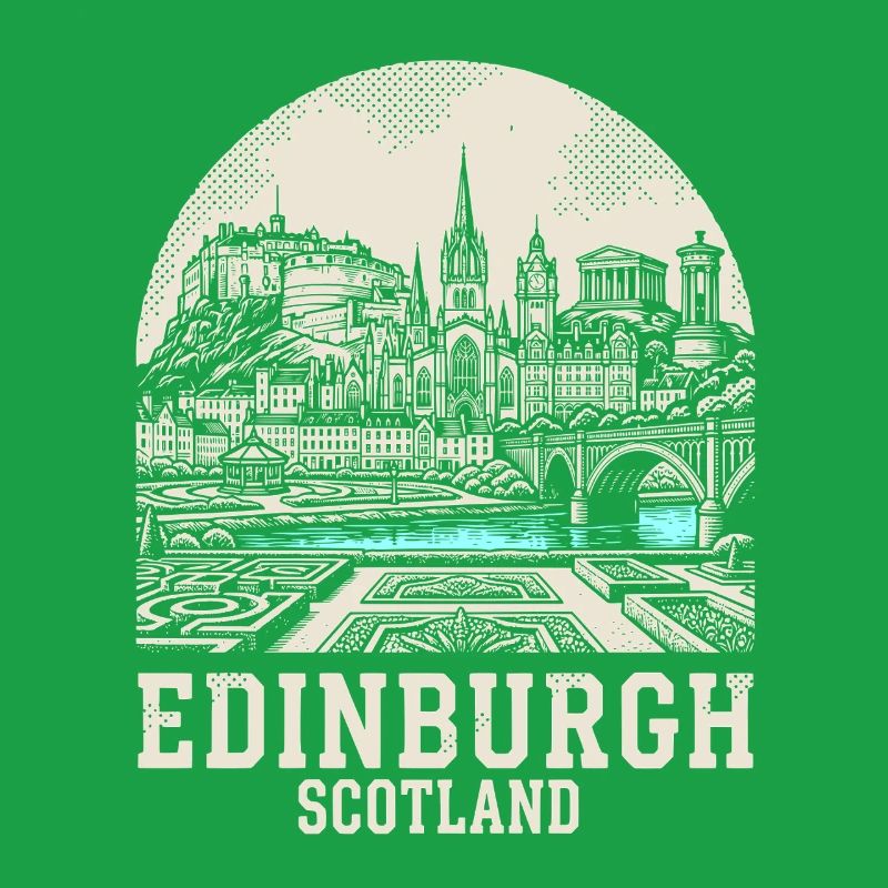 Edinburgh Skyline Blue River