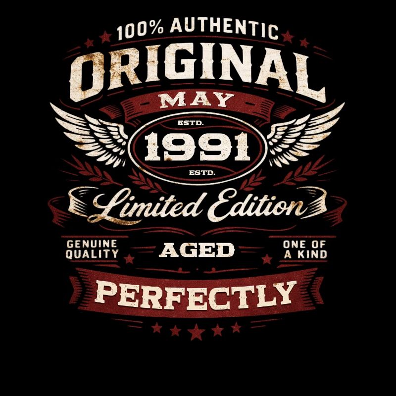 35. Geburtstag Geschenk Mann Original Mai 1991
