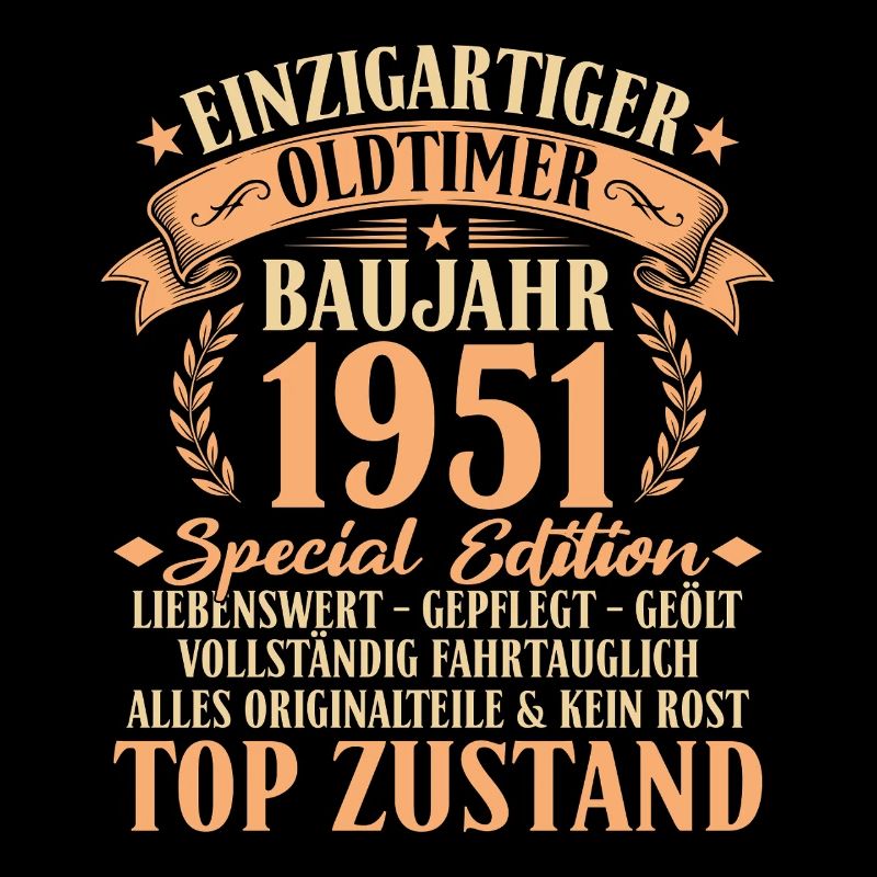 1951 Baujahr Oldtimer 75. Geburtstag Geschenkidee