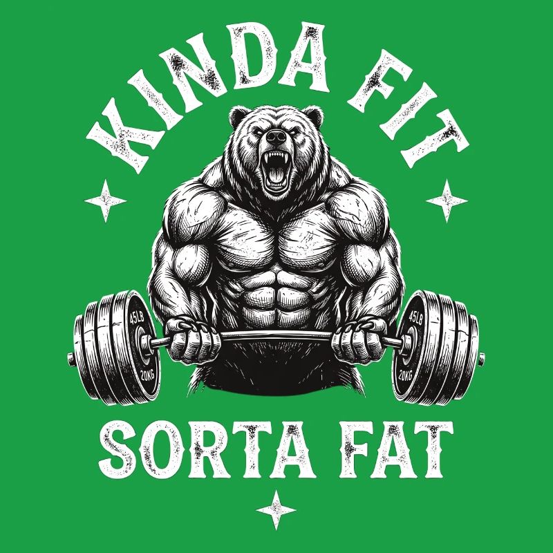 Kinda Fit Sorta Fat Bear Weightlifting