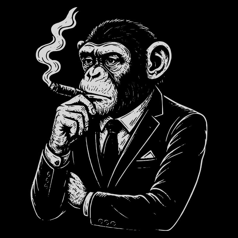 Cigar Monkey in Suit Retro
