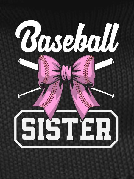 Baseball Sister Bow Bat Pink