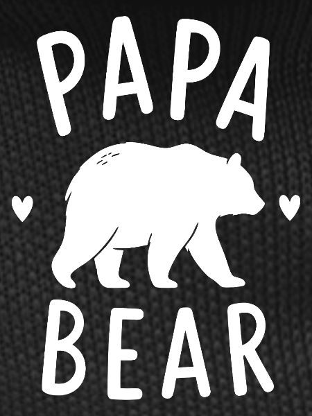 Papa Bear silhouette with hearts
