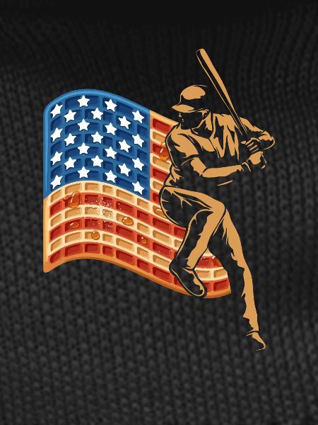 Baseball Player Waffle USA Flag