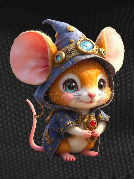 Blue Steampunk Wizard Mouse