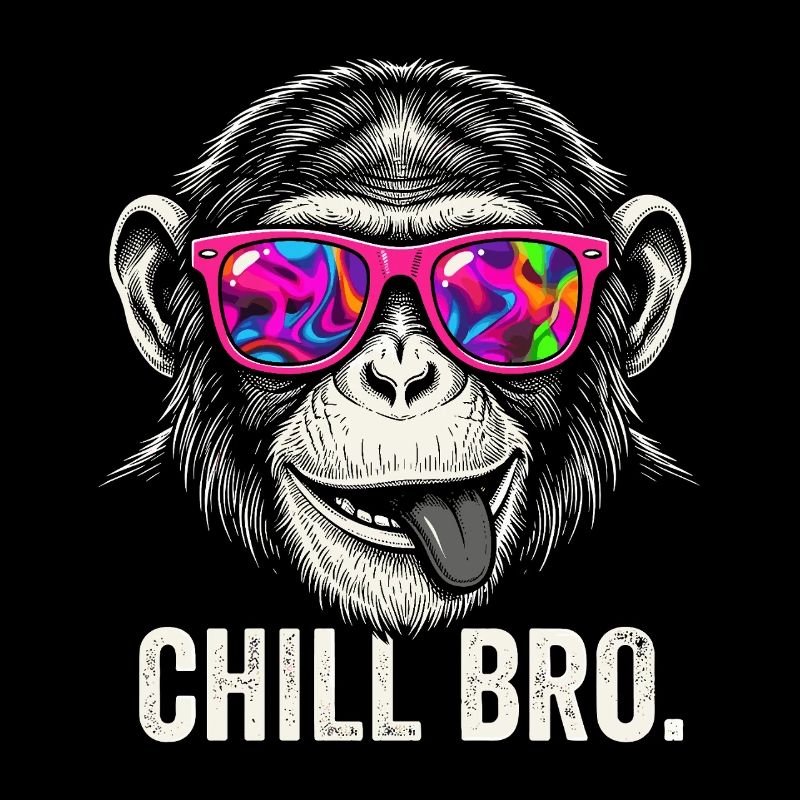 Vibrant Monkey with Neon Sunglasses