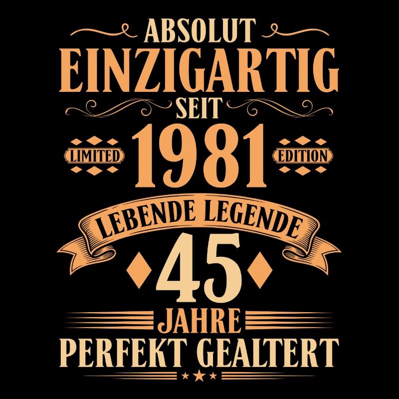 Einzigartig seit 1981 - 45. Geburtstag Vintage