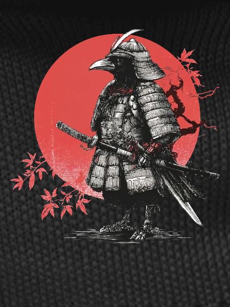 Samurai Crow in Armor