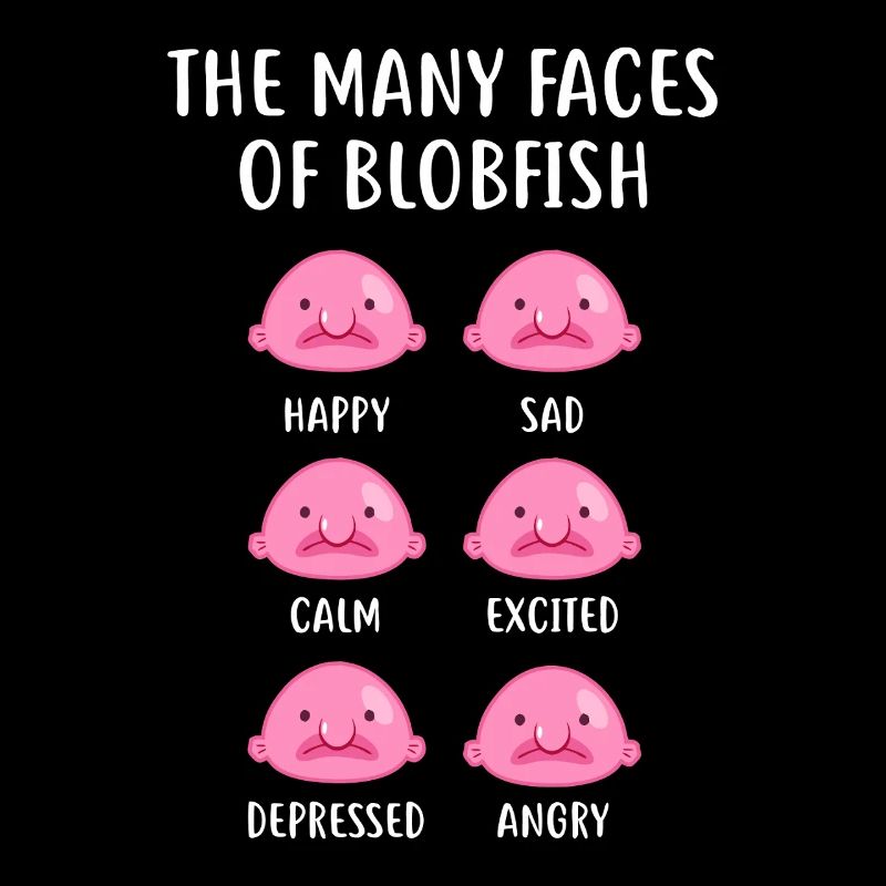 Blobfish Emotion Grid Tee Art