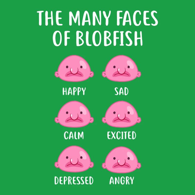 Blobfish Emotionsgitter-Tee-Kunst