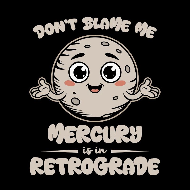 Mercury Retrograde Cute Moon Tee