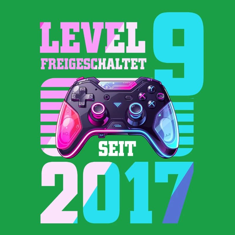 9. Geburtstag Junge Mädchen 2017 Gaming Level 9