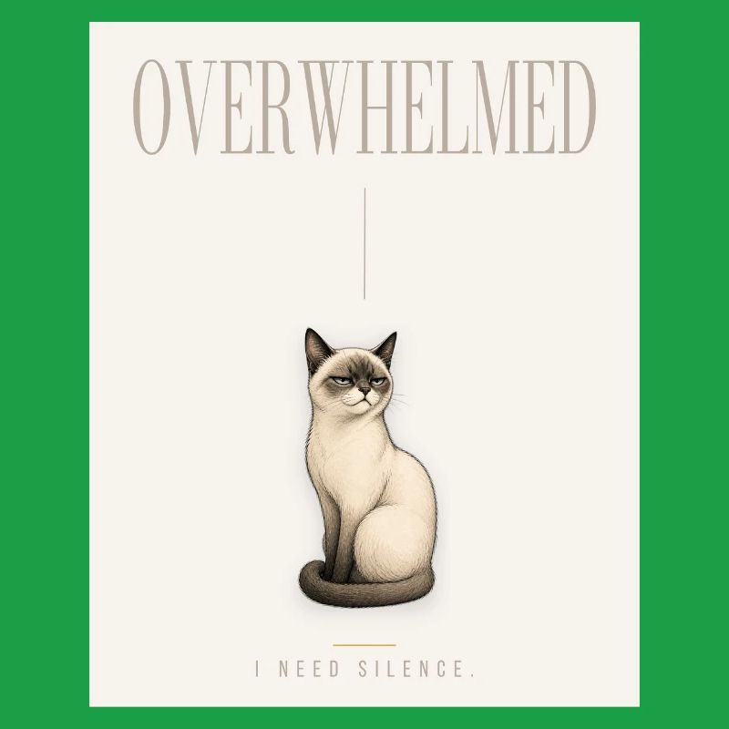 DÉPASSÉE. Noble Cat Introverti Conception du Mème