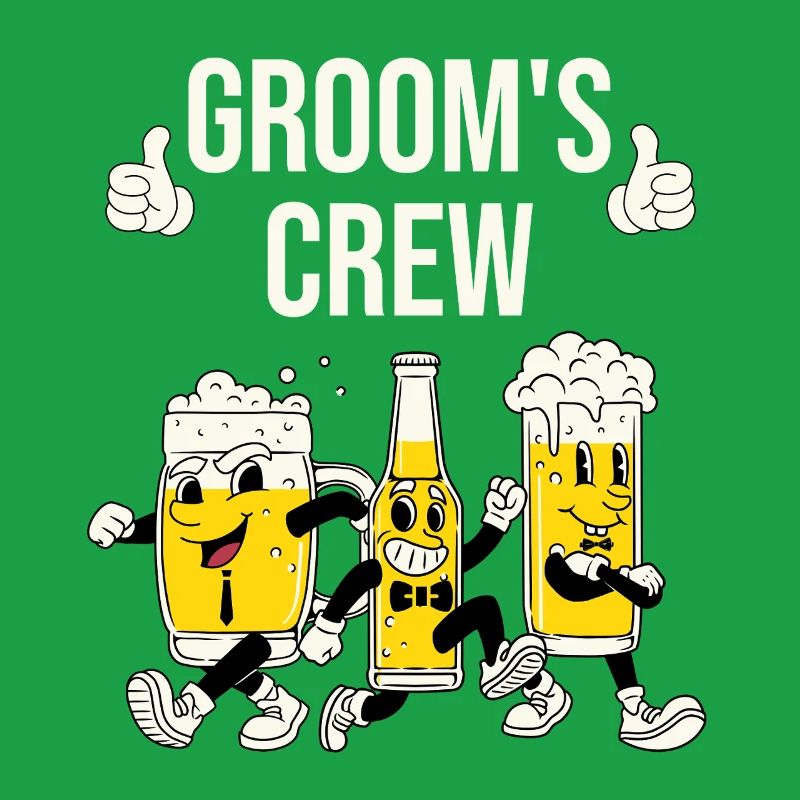 Funny Bräutigams Crew Bier