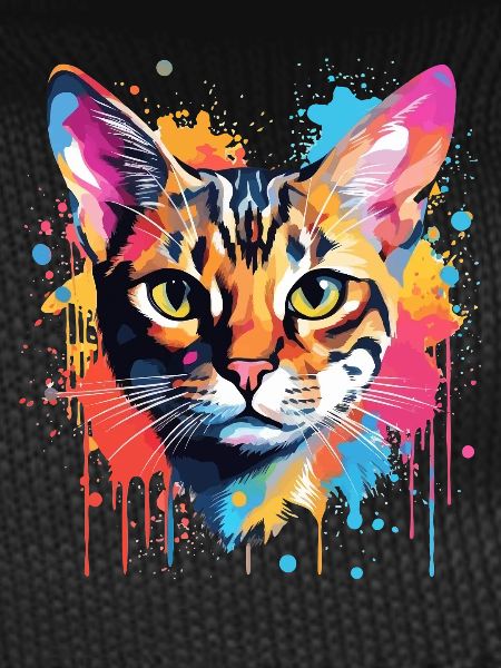 Bengalisches Katzengesicht Bunte Spritzkunst