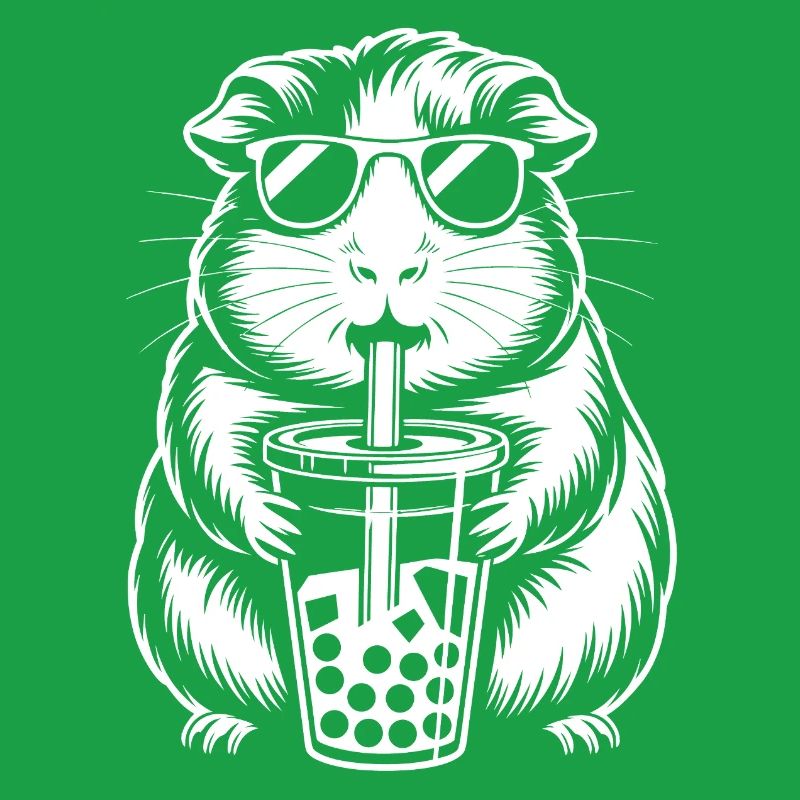 Guinea pig with bubble tea