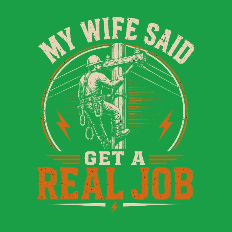 Lineman Electricity Engineer Dad Design