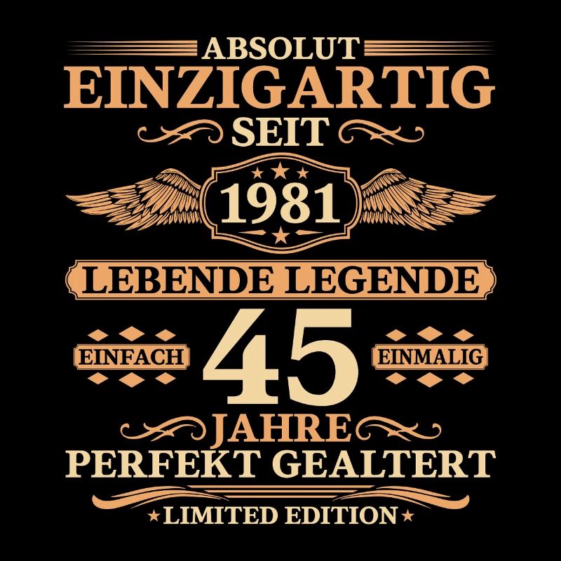 Einzigartig seit 1981 – 45. Geburtstag Geschenk