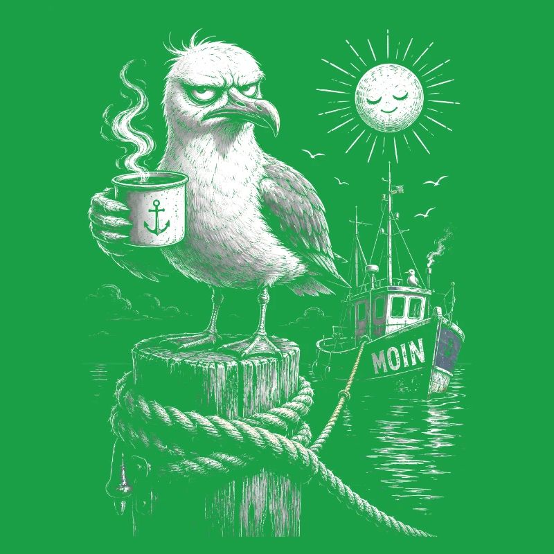 MOIN – Grummeliges Möwe mit Kaffee