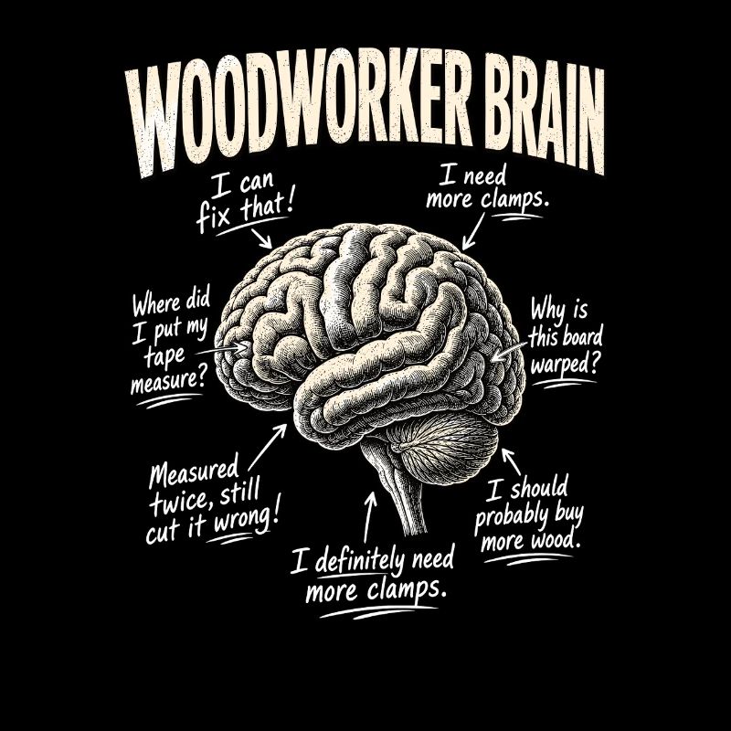 Carpenter Woodworker Brain Shirt